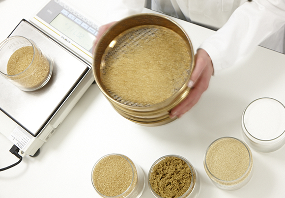Sieving demerara sugar and brown sugars