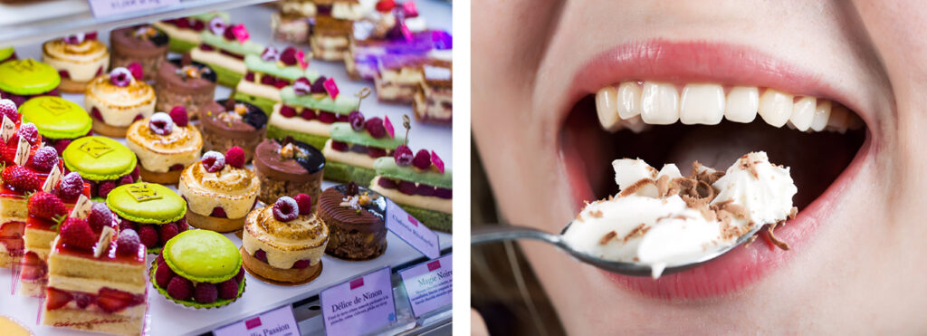 Patisserie and dessert tasting images showing how invert sugar syrup can support mouthfeel, moisture and flavour perception.