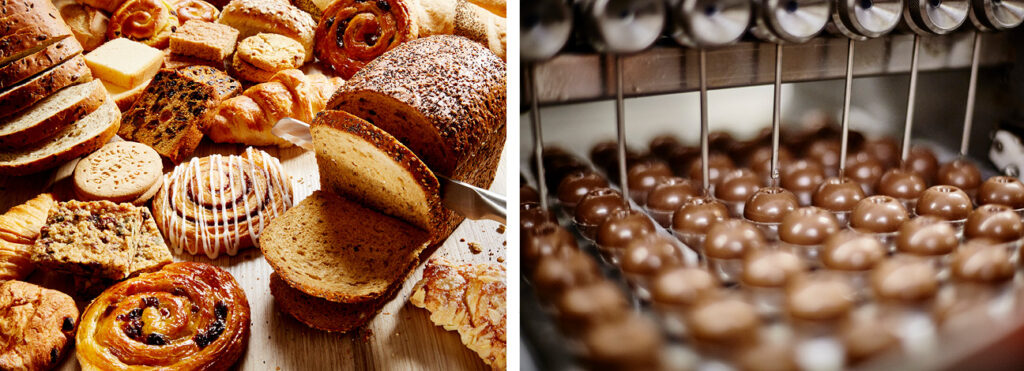 Bakery products and chocolate confectionery production showing applications for invert sugar syrup in baking, icings and fondants.
