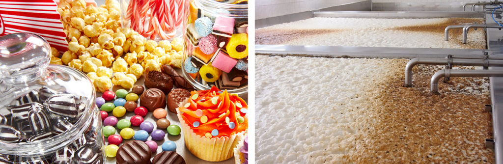 Confectionery products and brewing process showing uses for invert sugar syrup in sweets, beverages and fermentation.